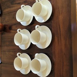 Crate and Barrel Margo coffee cups + saucers set of 6